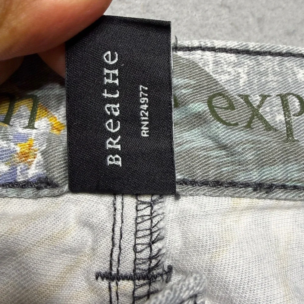 Prana Shorts Mens 34 Grey Tropical Floral Organic Cotton Stretch Flat Front